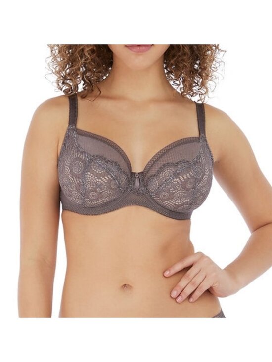 Freya Other - Freya Expression Plunge Lace Cup Bra AA5491 Unpadded Underwire Size 28J Shark